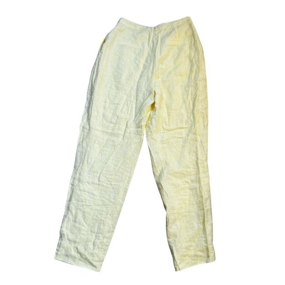 Revolve LPA Medium Kameron Pant Butter Yellow Linen Blend Pleated Front Pockets - Picture 8 of 10
